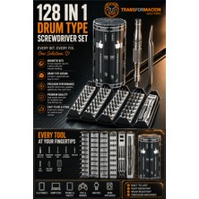 Transformacion 128 In 1 Manyetik Hassas Tornavida Seti Elektronik Tamir Takımı Profesyonel S2 Çelik Silindirik Roll-Up Kutulu 723592