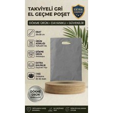 Sedef Plastik 26X38 Gri Takviyeli El Geçme Mağaza Poşeti
