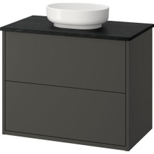 IKEA Modern Siyah Lavabo 82X49 - Şık Banyo Aksesuarı - Kaliteli Modern Tasarım