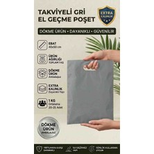 Sedef Plastik Gri Takviyeli El Geçme Mağaza ve Ambalaj Poşeti 40X50 cm (1 Kg)