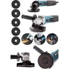 1001 Alman 3000 W Profesyonel Sjs Metal Şanzuman Avuç Içi Taşlama Makinası 125 mm + 5 Adet Taş