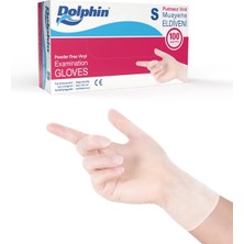 1001 Dolphin Beyaz Vinil Eldiveni Pudrasız S - 100 Adet