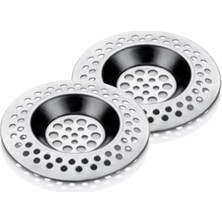 1001 2 Adet Lavabo Evye Süzgeci Lavabo Içi Süzgeç 8 cm Metal Tıkanma Önleyici Temizlik Ürünü Pr