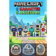 Farbu Oyuncak Supermanlı Minecraft 6 Karakter 6 Aksesuar 12 Parça Çocuk Figür Oyun Seti