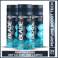 Blade Cool Fresh Erkek Alüminyumsuz Deodorant 3x150 Ml Hızlı Kurur, Leke Bırakmaz