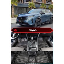 Peugeot E-3008 Siyah Üzeri Siyah Dikiş 8d Diamond Premium Kaymaz Deri Oto Paspas