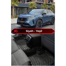 Peugeot E-3008 Siyah Üzeri Yeşil Dikiş 8d Diamond Premium Tam Kaplama Deri Oto Paspas