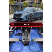 Peugeot E-3008 Özel Mavi Renk 8d Diamond Premium Kaymaz Deri Oto Paspas