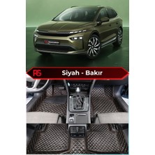 Škoda Enyaq Siyah Üzeri Bakır Dikiş 8d Diamond Premium Tam Kaplama Deri Oto Paspas