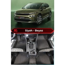 Škoda Enyaq Siyah Üzeri Beyaz Dikiş 8d Diamond Premium Havuzlu Deri Oto Paspas