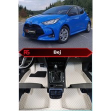 Toyota Yaris Hybrid Bej-Krem Renk 8d Diamond Premium Kaymaz Deri Oto Paspas