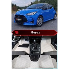 Toyota Yaris Hybrid Beyaz Renk 8d Diamond Premium Kaymaz Deri Oto Paspas
