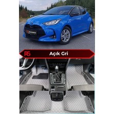 Toyota Yaris Hybrid Açık Gri 8d Diamond Premium Havuzlu Deri Oto Paspas