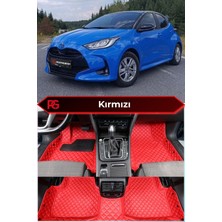 Toyota Yaris Hybrid Kırmızı Renk 8d Diamond Premium Kaymaz Deri Oto Paspas