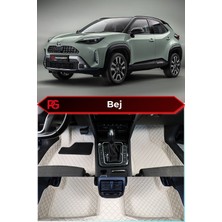 Toyota Yaris Cross Hybrid Bej-Krem Renk 8d Diamond Premium Kaymaz Deri Oto Paspas