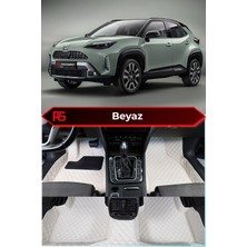 Toyota Yaris Cross Hybrid Beyaz Renk 8d Diamond Premium Kaymaz Deri Oto Paspas