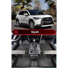 Toyota Corolla Cross Hybrid Siyah Üzeri Siyah Dikiş 8d Diamond Premium Kaymaz Deri Oto Paspas
