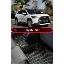 Toyota Corolla Cross Hybrid Siyah Üzeri Sarı Dikiş 8d Diamond Premium Havuzlu Deri Oto Paspas