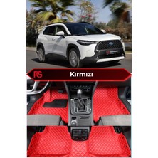 Toyota Corolla Cross Hybrid Kırmızı Renk 8d Diamond Premium Kaymaz Deri Oto Paspas