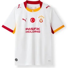 GS Unisex Futbol Taraftar Forması Beyaz Deplasman Kısa Kollu Halı Saha Maç Tribün 78500202