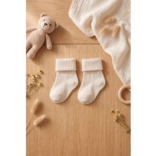 Bony Socks Bebek Bileği Kıvrık Soket Çorap Ekru