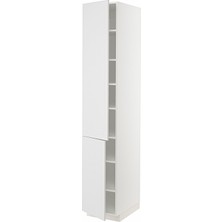 Hobiurun Mutfak Boy Dolabı, Stensund Beyaz, 40X60X220 Cm, 2 Kapaklı ve 6 Raflı