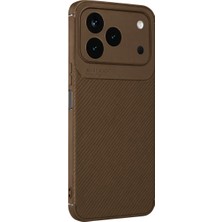 Fiberliz Newface Tecno Spark 50 4g Auto Focus Karbon Kapak - Kahverengi