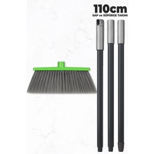 Destpak Saplı Ev Süpürgesi - Ekstra Kaliteli - 120CM Sap - Demonte Sap - Uzun Fırça Kılı - Dış Mekan Süpürge