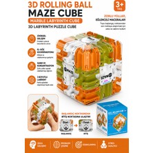 Hediyecik 3D Labirent Küp Zeka Oyunu – 3D Labirent Topu, Puzzle Bulmaca Küpü, Rubik Küp, Sürükleyici Zeka Oyunu Turuncu