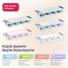 TeknoKapsül Grand 4 Bölmeli Organizer – Çekmece Dostu, Gıda Temasına Uygun ve Pratik Saklama (Beyaz)