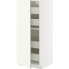 Hobiurun Mutfak boy dolabı, VALLSTENA beyaz, 60x60x140 cm, 1 kapaklı ve 4 çekmeceli