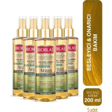 Bioblas Botanic Oils Argan Yağlı Sıvı Saç Kremi 200 ml Onarıcı Bakım Kremi 5X200 ml