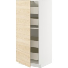 Hobiurun Mutfak boy dolabı, ASKERSUND açık dişbudak, 60x60x140 cm, 1 kapaklı ve 4 çekmeceli