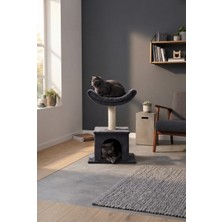S3 Kedi Evi Tırmalama Kulesi Tahtası Kedi Yuvası Silinebilir Kumaş Lüks Model