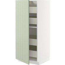 Hobiurun Mutfak Boy Dolabı, Stensund Açık Yeşil, 60X60X140 Cm, 1 Kapaklı ve 4 Çekmeceli