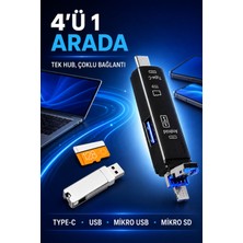 Ecuy Type-C USB Mikro USB Otg Micro Sd Kart Okuyucu Mini Hub Çoklu Adaptör Telefon Tablet Bilgisayar Için 5 In 1