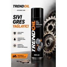 Trendoil Sıvı Gres Yağlayıcı Sprey 500 ml – Motosiklet Zincir Dişli ve Metal Parça Yağlayıcı Sprey Güçlü Formül
