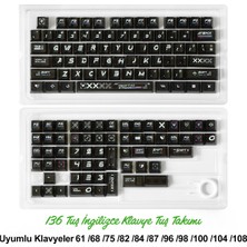 Silabor 136 Tuşlu Keycaps Siyah Baskılı, Şeffaf, 136 Tuşlu Ingilizce Yazı Tipi [kutulu] Tüm Mekanik-Manyetik Klavyeler ile Uyum Sağlamaktadır.