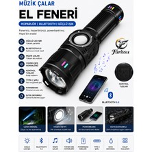 farissu 50W 5000 Lümen Bluetooth Hoparlörlü Şarjlı El Feneri – 5400 Mah Powerbank, 1 Km Menzil,  Kamp Feneri