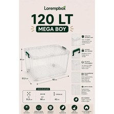 Loremp 120 Litre 3 Adet Saklama Kutusu Depolama Düzenleme