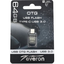 Pmr  Poco F4 Ile Uyumlu 64 GB Type-C ve USB 3.0 Çift Taraflı Metal Otg Flash Bellek