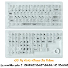 Silabor 136 Tuşlu Keycaps Beyaz Baskılı Karbon Fiber Dokulu 136 Tuşlu Rusça Klavye [kutulu] Tüm Mekanik-Manyetik Klavyeler ile Uyum Sağlamaktadır.