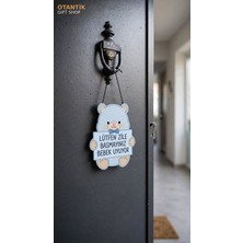 Otantik Gift Shop Kapı Süsü Ayıcıklı Lütfen Zile Basmayınız Bebek Uyuyor 14X22 cm - 3mm Mdf Uv Baskı