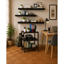 Interbuild Ahşap Raf 90x25x3.8 cm Renk Espresso