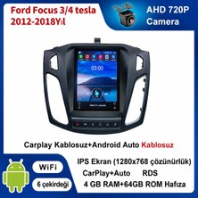 SBAID Conio Ford Focus tesla 2012-2018Yıl uyumlu 4GB Ram 64GB Rom Hafıza Android Kablosuz Carplay Navigasyon Multimedya 9.7 Inç Tesla Ekran Hediye görüş kamerası Hediye Çerçevesi 4+64tesla