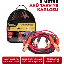 German Kupfermax Ağır Hizmet Tipi 5 Metre 1800A Akü Takviye Kablosu, Universal Model ve Çantalı Alman Güvencesiyle