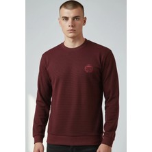 Piyera Erkek Vişne Mare Jaker Kumaş Bisiklet Yaka Sweatshirt - 76566