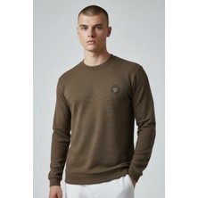Piyera Erkek Haki Mare Jaker Kumaş Bisiklet Yaka Sweatshirt - 76566