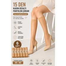 Farve 15 Den 6'lı Kadın Dizaltı Ince Pantolon Çorabı – Rahat Lastikli, Kaymaz Yapı - Renk No 57