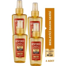 Restorex Besleyici Bakım Yağı 4X80 ml - 7 Besleyici Yağ Göz Alıcı Parlaklık Ipeksi Yumuşaklık